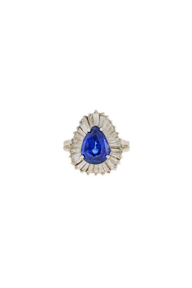 14k Gold Sapphire and Diamond Ballerina Ring