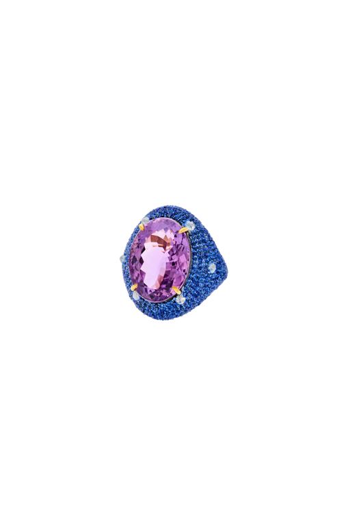 14k Gold and Silver Multi-Gem Ring