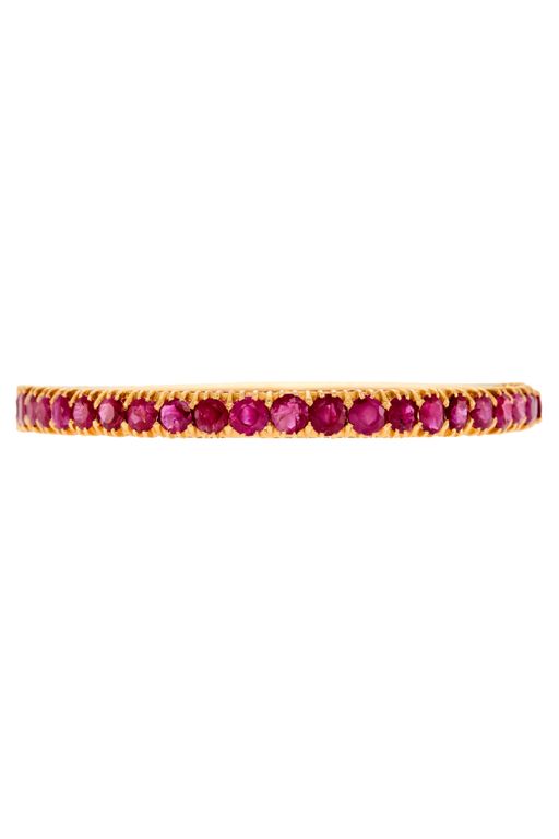 18k Gold Ruby Bangle Bracelet