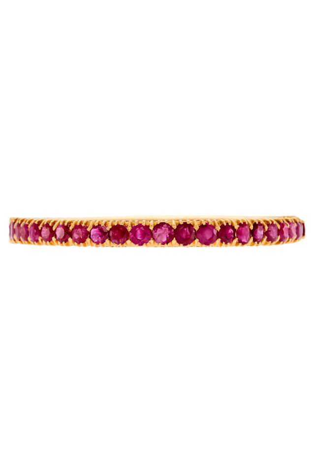18k Gold Ruby Bangle Bracelet