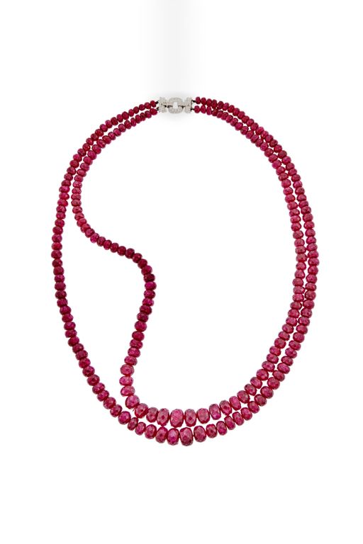 14k Gold Ruby and Diamond Necklace