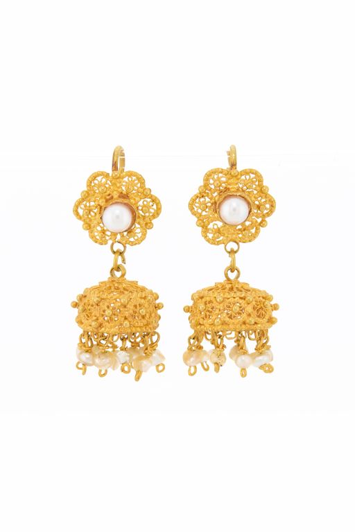 Pair of Gold Pearl Earrings