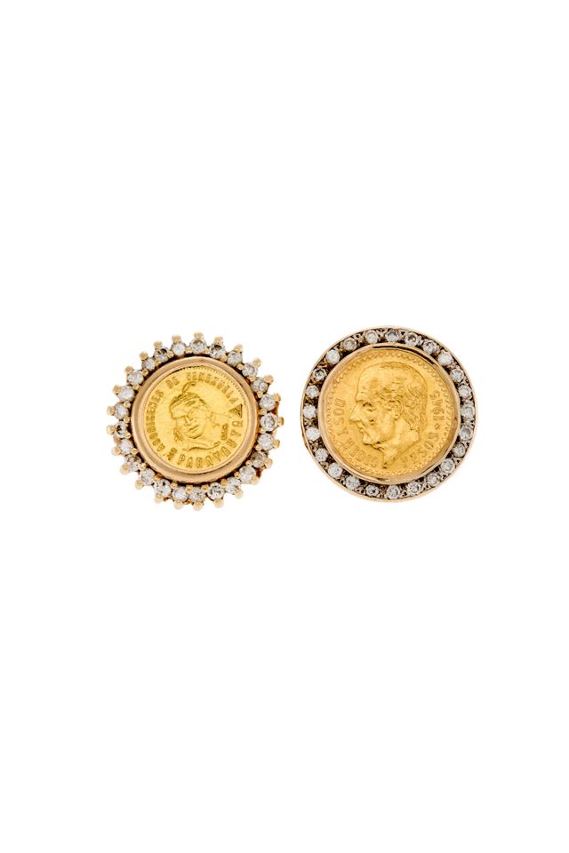 Two Gold Coin and Diamond Rings