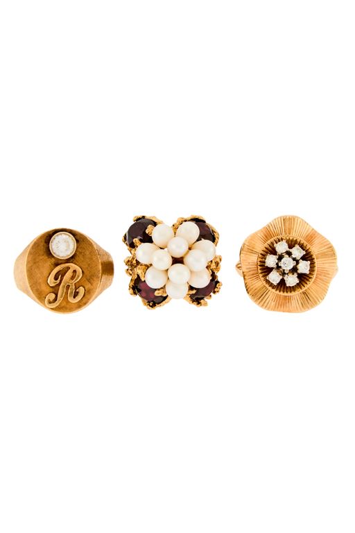 Three 14k Gold Multi-Gem Rings