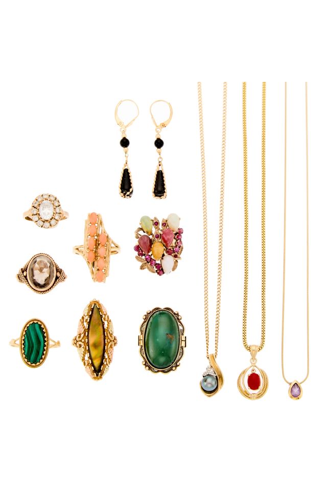 Gold Multi-Gem Jewelry Set