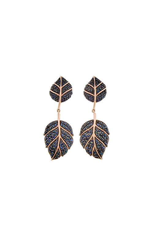 Pair of Gold-Plated Silver Sapphire Earrings
