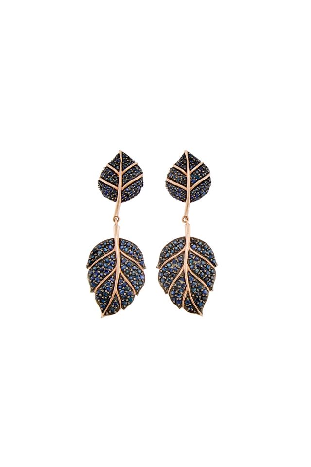 Pair of Gold-Plated Silver Sapphire Earrings