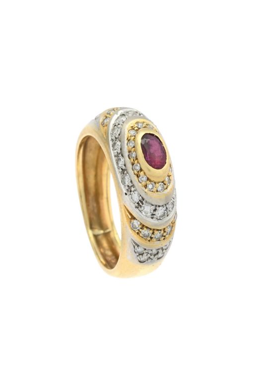 18k Gold Ruby and Diamond Ring
