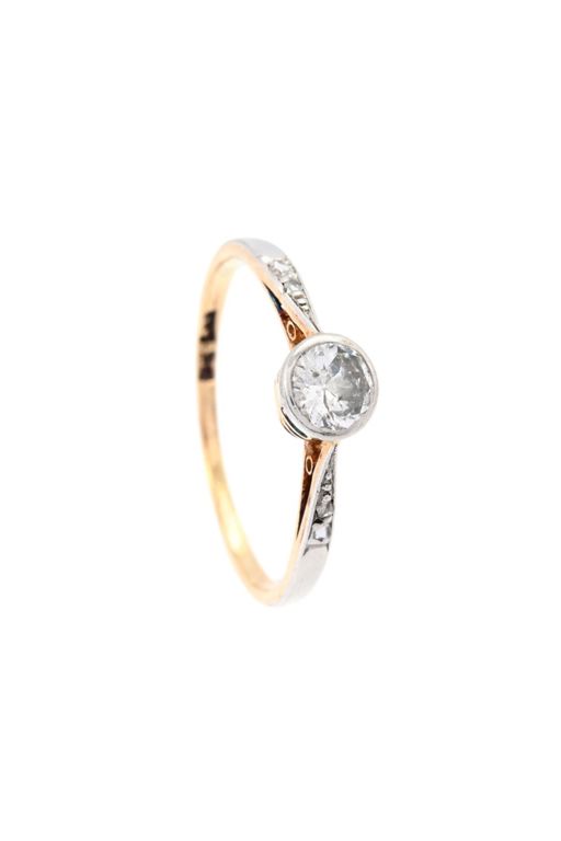 14k Gold and Platinum Diamond Ring
