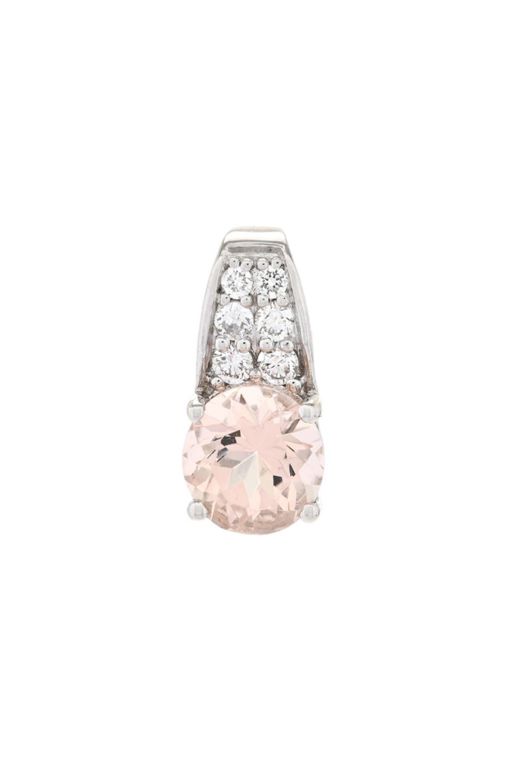 18k Gold Morganite and Diamond Pendant