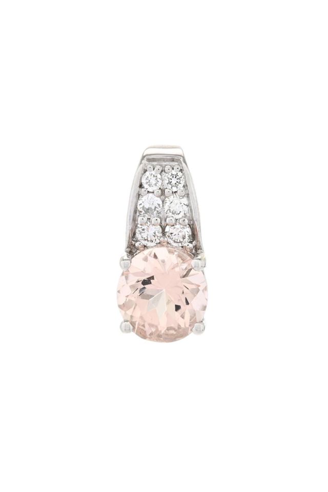 18k Gold Morganite and Diamond Pendant