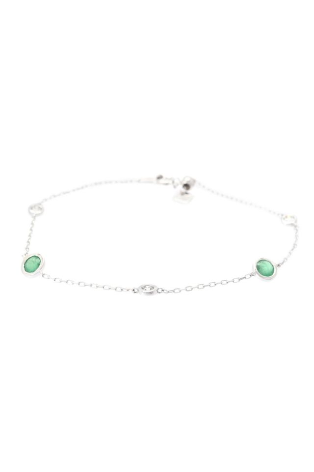 18k Gold Emerald and Diamond Bracelet
