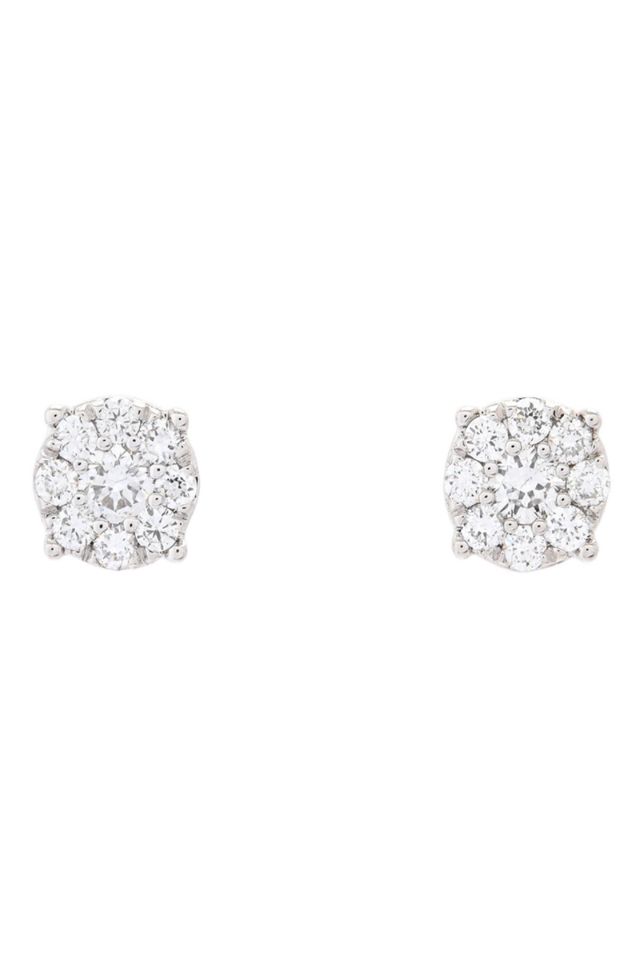 Pair of 18k Gold Diamond Earrings