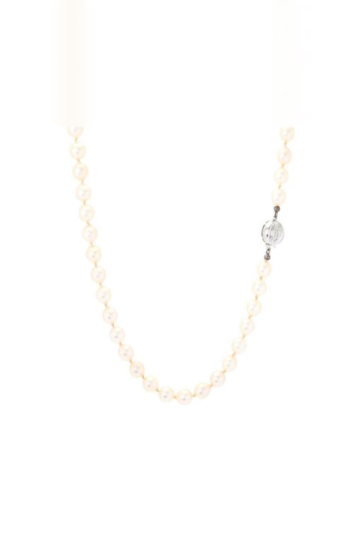 18k Gold Pearl and Diamond Necklace
