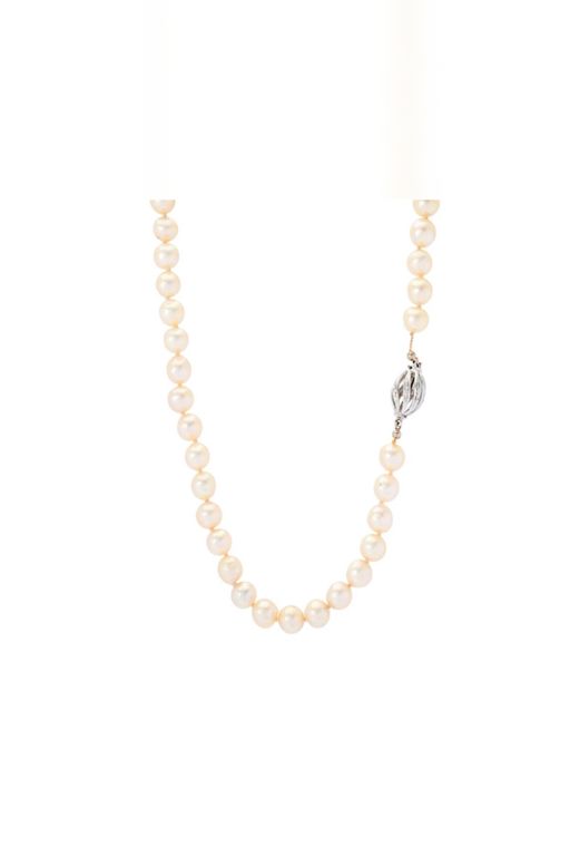 18k Gold Pearl and Diamond Necklace