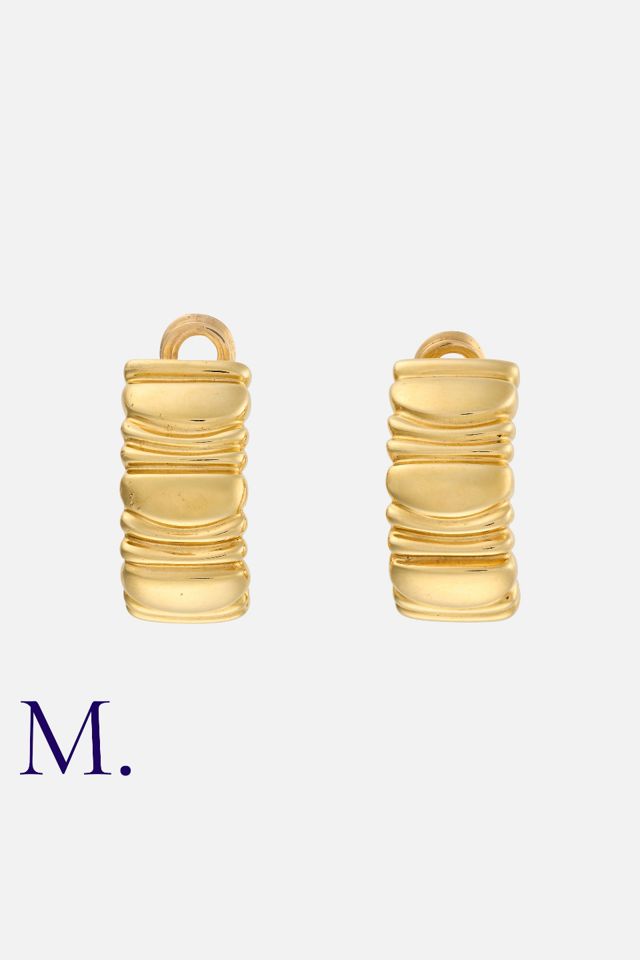 18k Yellow Gold Huggie Clip Earrings