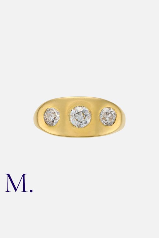 18k Yellow Gold Diamond Gypsy Ring