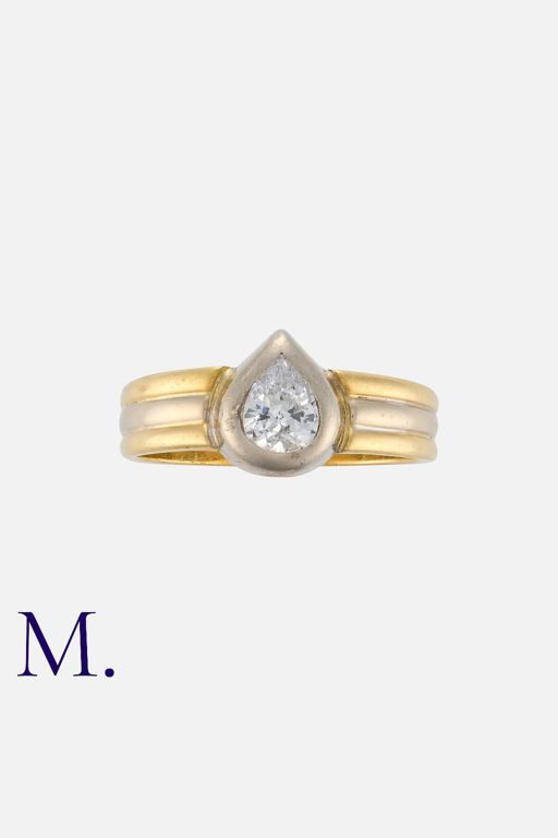 18k Yellow and White Gold Diamond Ring