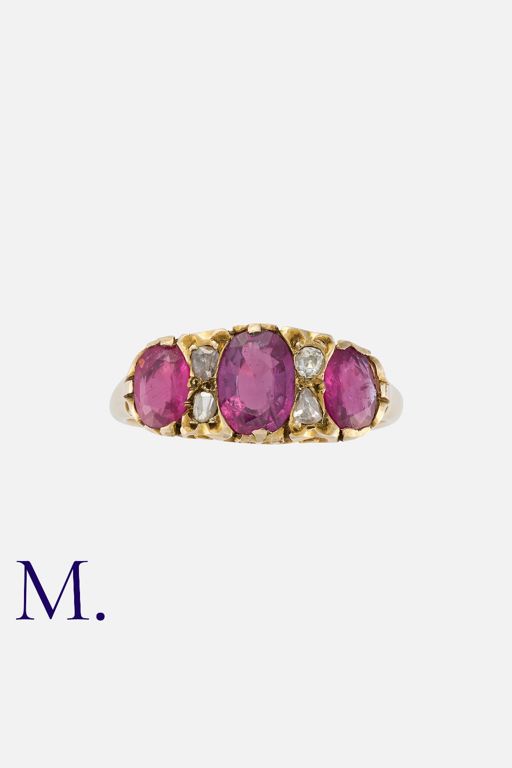 18k Yellow Gold Ruby and Diamond Ring