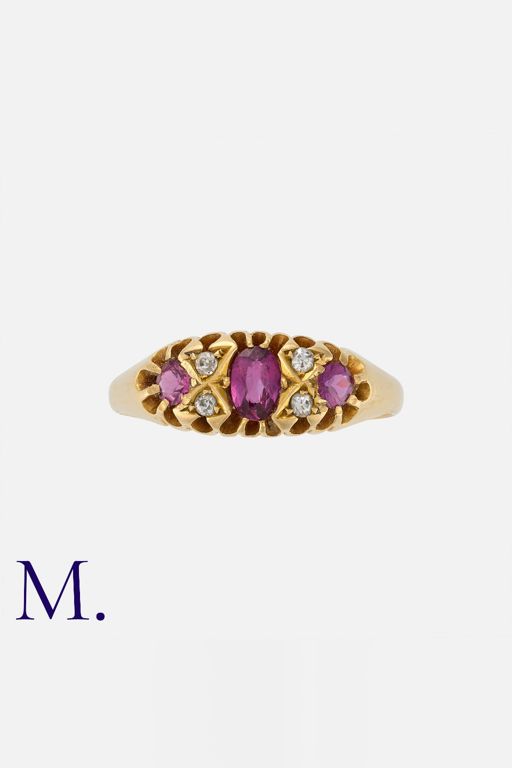 18k Yellow Gold Ruby and Diamond Ring