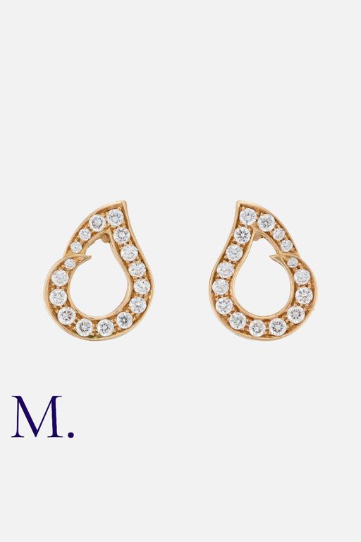 18k Rose Gold Diamond Teardrop Earrings