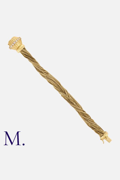 18k Yellow Gold Diamond Chain Bracelet