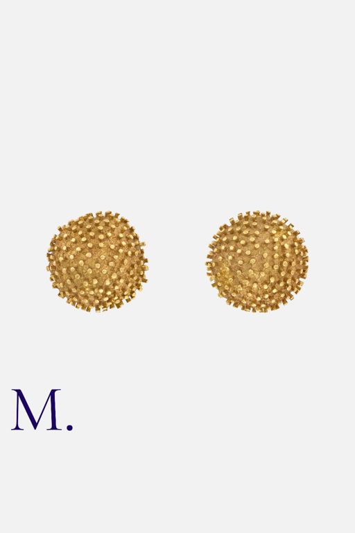18k Yellow Gold Dome Earrings