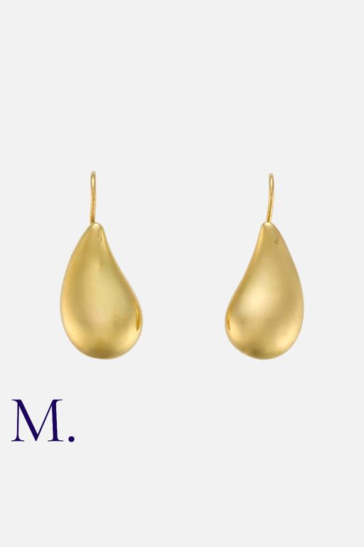 18k Yellow Gold Teardrop Earrings