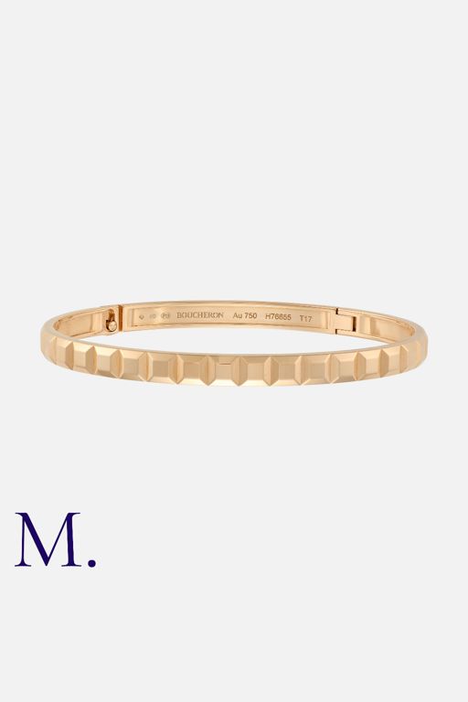 18k Rose Gold Hinged Bangle Bracelet