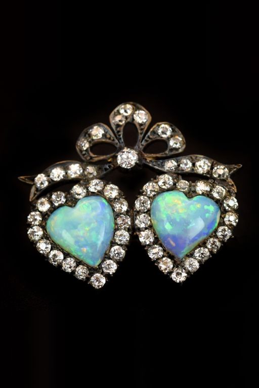 Opal and Diamond Brooch