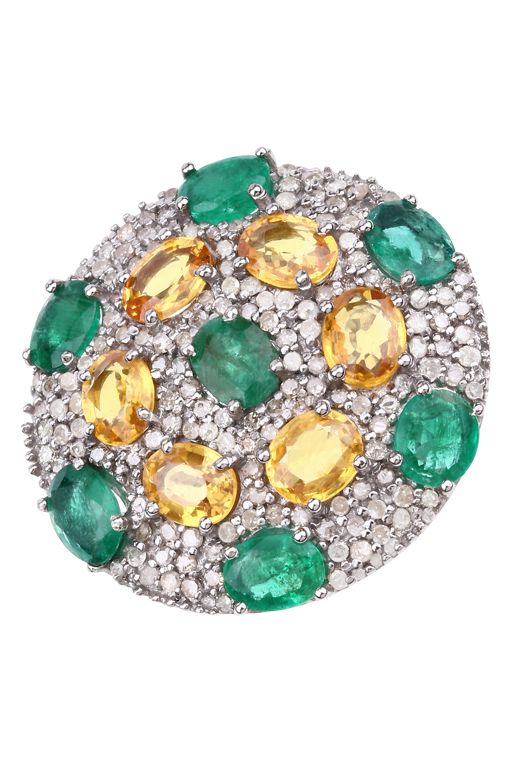 Sterling Silver Multi-Gem Ring