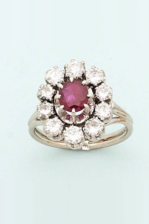 18k Gold Ruby and Diamond Ring