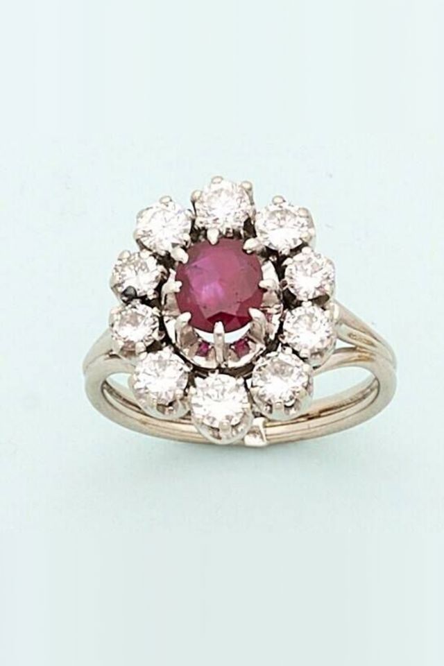 18k Gold Ruby and Diamond Ring