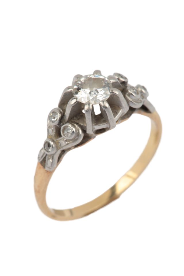 Silver and Gold Diamond Ring