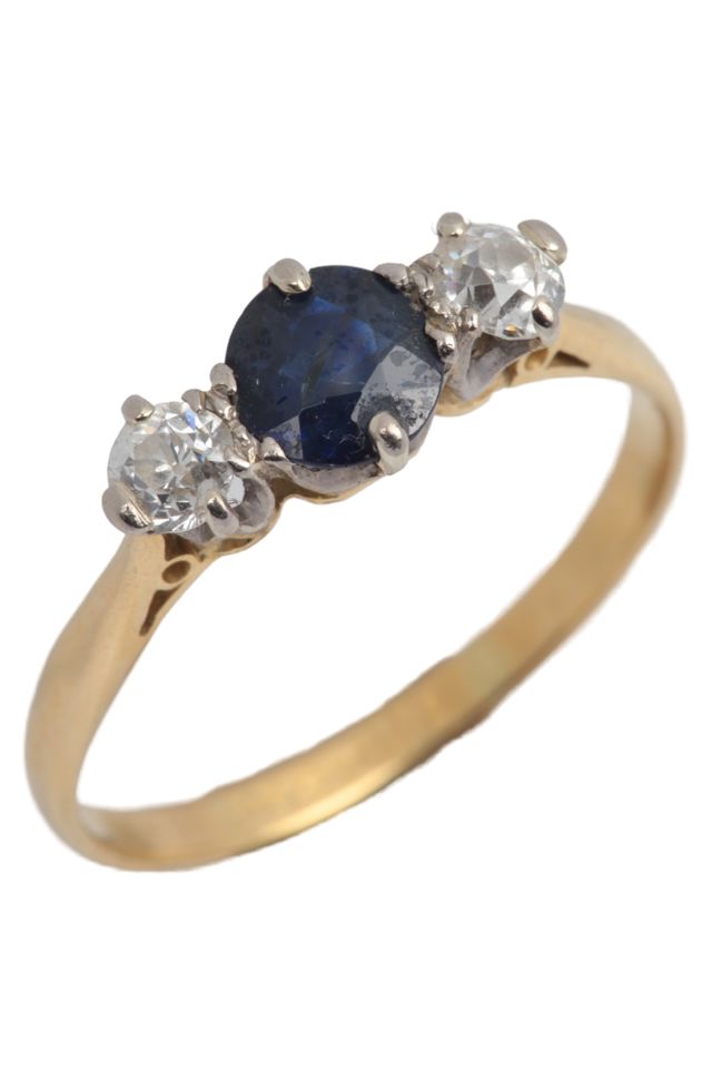 Gold Sapphire and Diamond Ring