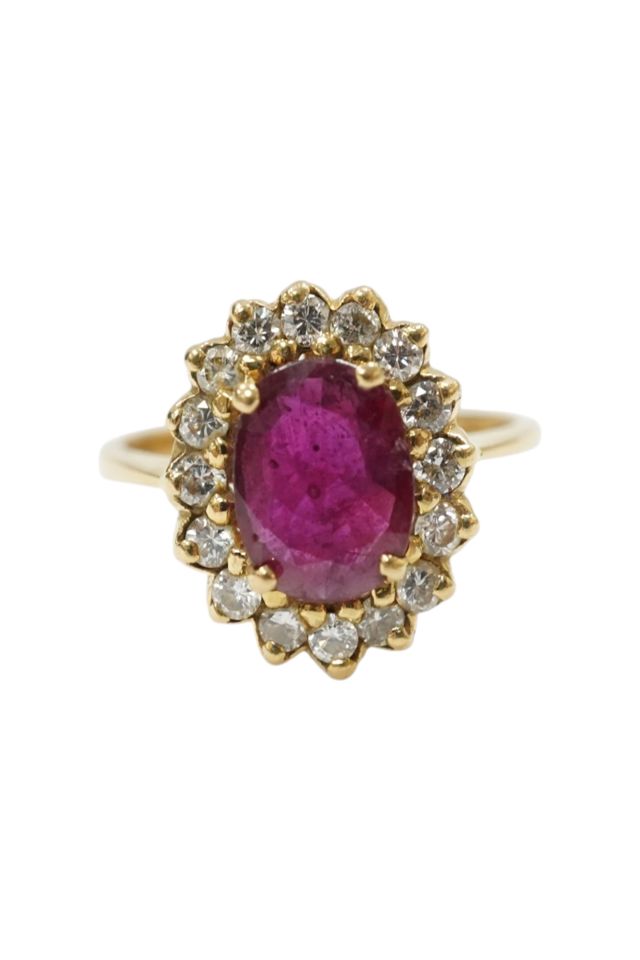 19.2k Gold Ruby and Diamond Ring