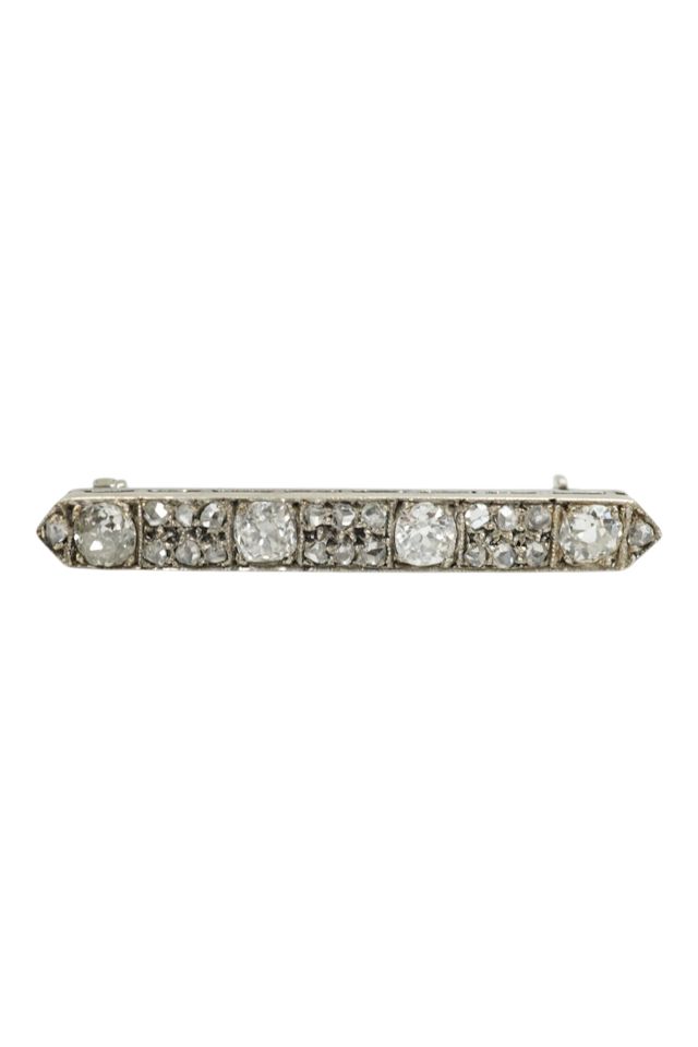 White Metal Diamond Brooch