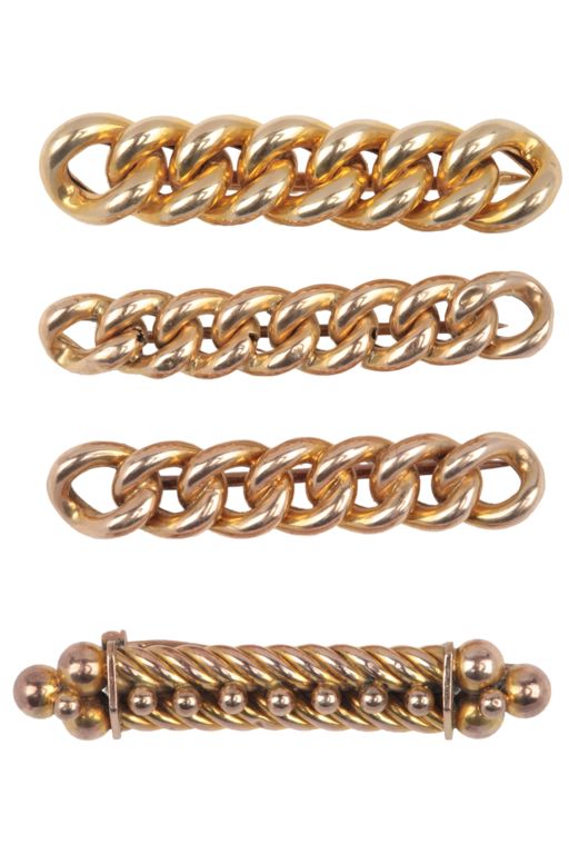 Four Gold Brooches