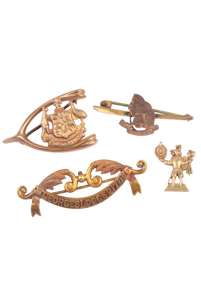 Four Gold Brooches