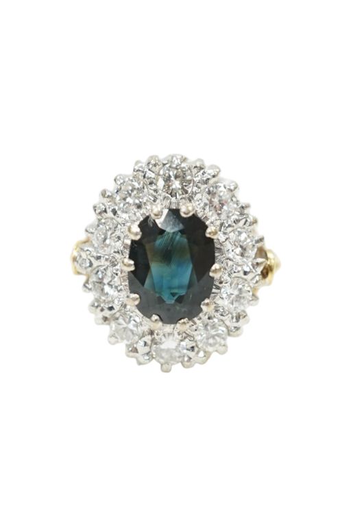 18k Gold Sapphire and Diamond Ring