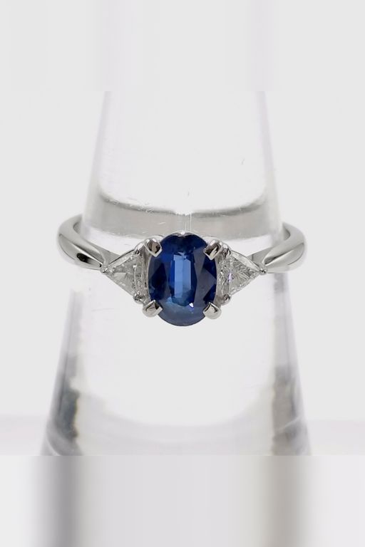 Platinum Sapphire and Diamond Ring