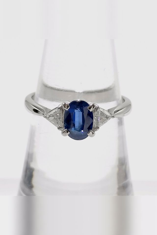 Platinum Sapphire and Diamond Ring