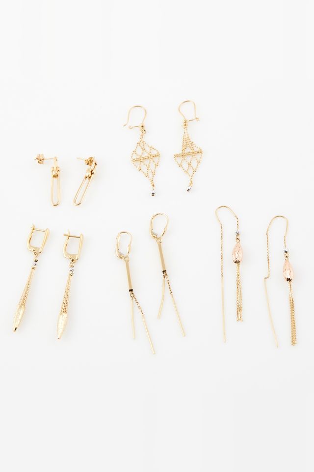Ten 14k Gold Earrings