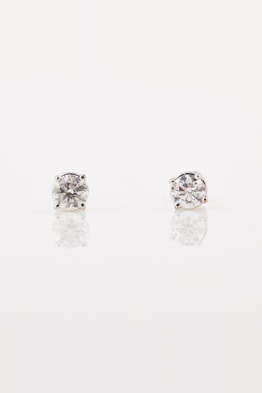Pair of 14k Gold Diamond Earrings