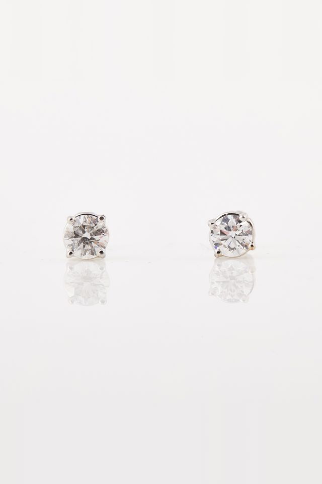 Pair of 14k Gold Diamond Earrings