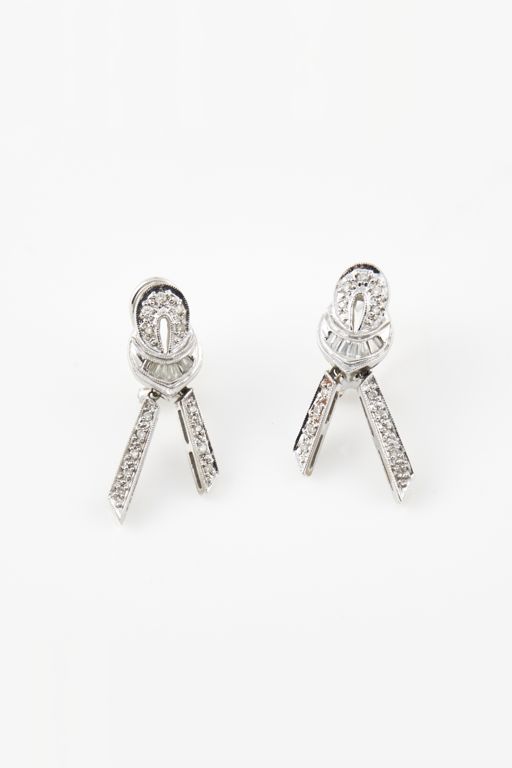 Pair of 18k Gold Diamond Earrings
