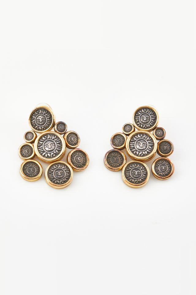 Pair of 18k Gold and Metal Earrings