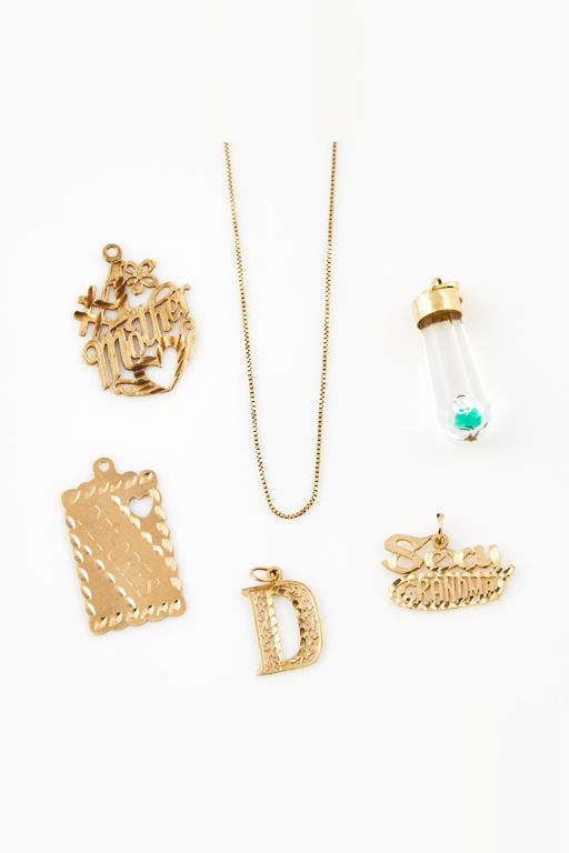 Gold Stone Pendants and Necklace