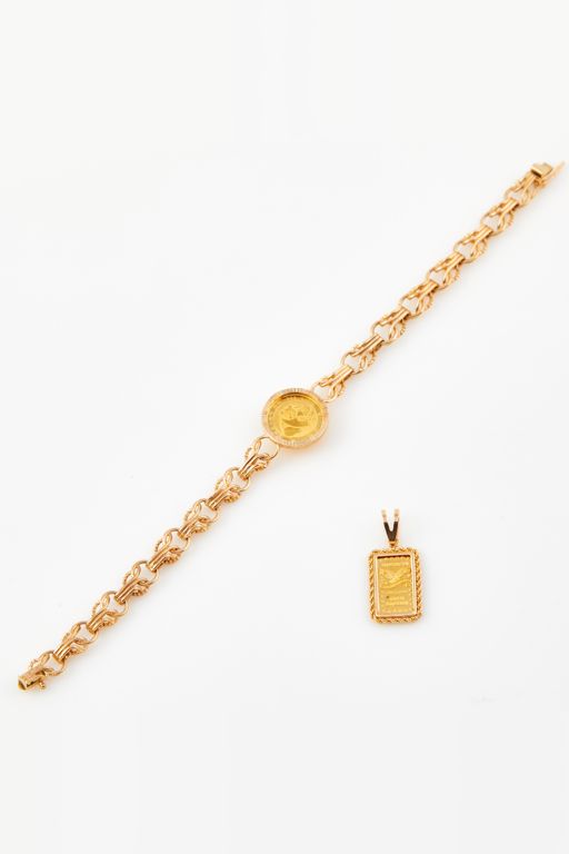14k Gold Pendant and Bracelet