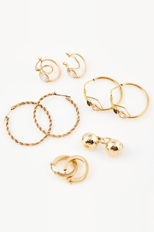 Ten 14k Gold Stone Earrings